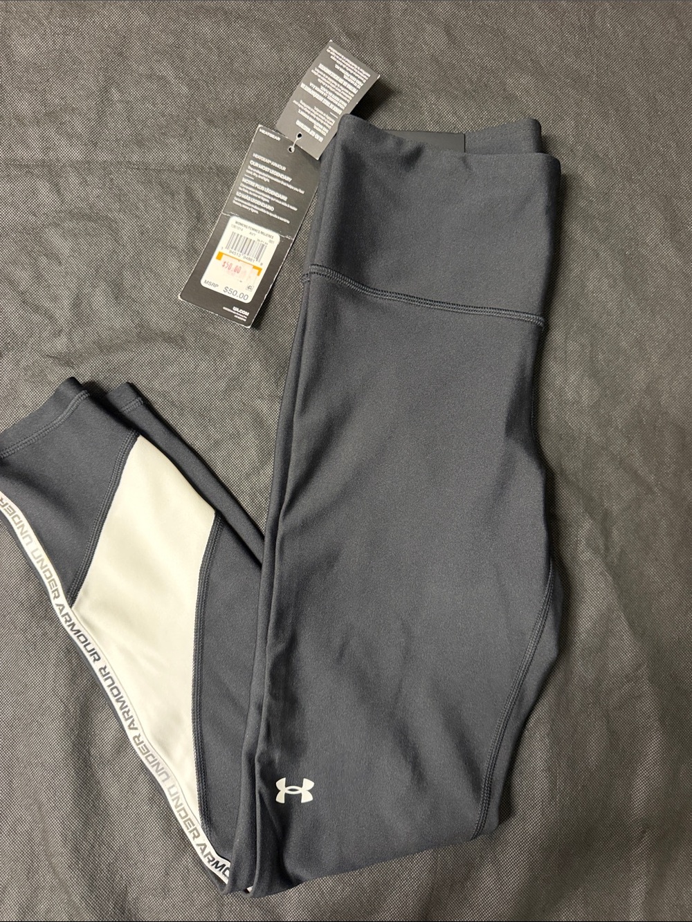 Under Armour Kids Black Leggings with Gray Accent